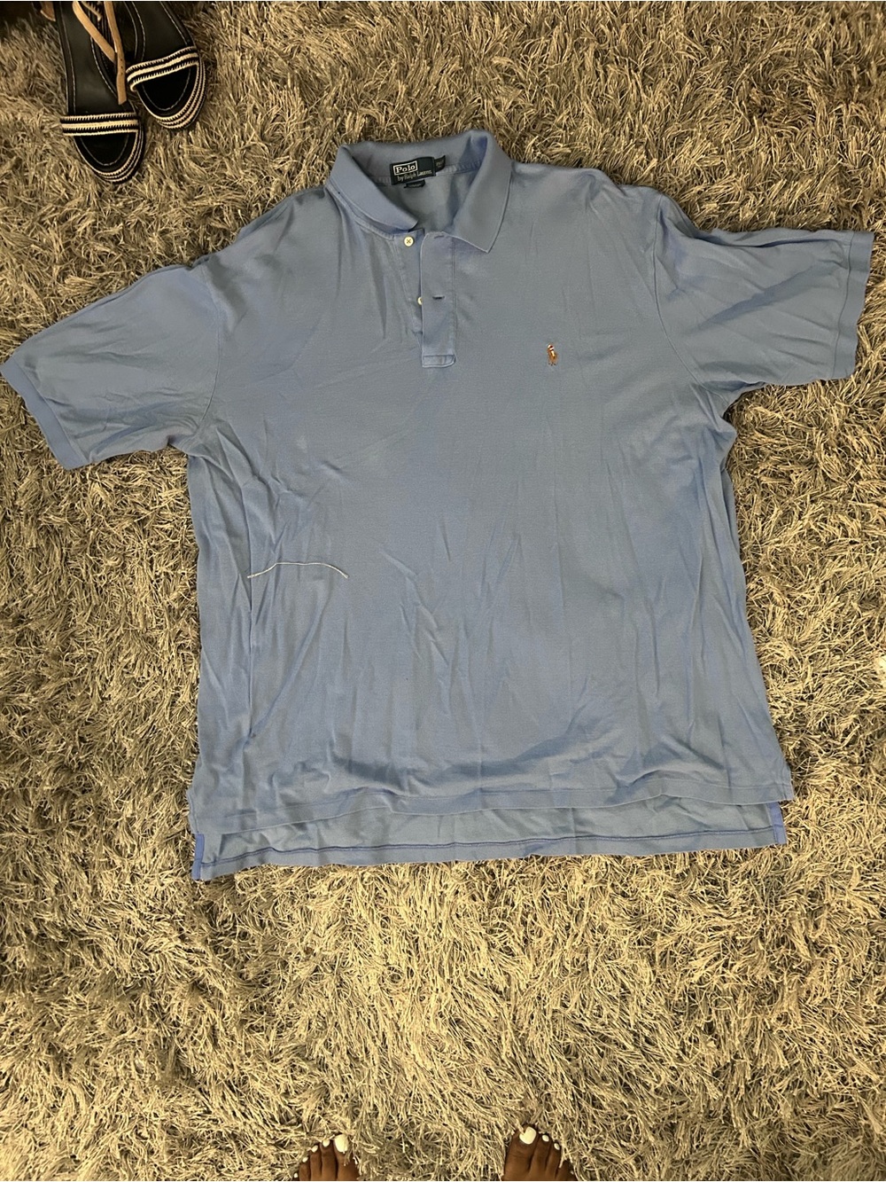 Lauren Ralph Lauren Men's Pale Blue Polo with Embroidered Pony